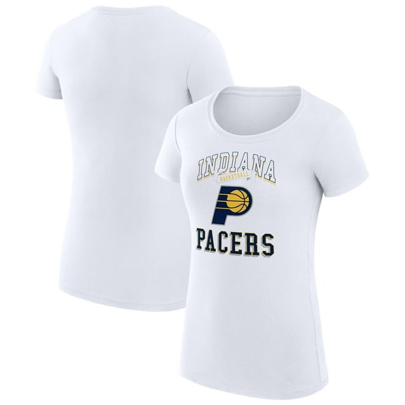 Women's G-III 4Her by Carl Banks White Indiana Pacers Super-Slim Fit Lightweight Team Logo T-Shirt