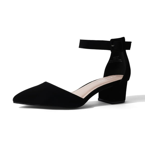 J. Adams Krista Heeled Sandal, Closed Toe Low Block Heels for Women, Wide Fit Dress Shoes for Teen Girls, Business Casual Short Heels, Closed Toe