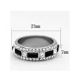 thumbnail image 2 of Women's Black Baguette and Clear Round Cut Cz Stainless Steel Eternity Ring Band Size 10, 2 of 5