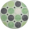 thumbnail image 2 of Addison Rugs Mayfield Premium Machine Washable Transitional Geometric Green Round Rug, 8' x 8', 2 of 6