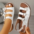 thumbnail image 6 of Women's Wedge Sandals Open Toe Adjustable Buckle Strap Casual Summer Shoes with Thick Platform Sole Soft Cushioned Footbed Non Slip Comfortable Beach Sandals for Women Plus Size Available, 6 of 10