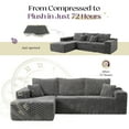thumbnail image 5 of VANACC 106" Modular Cloud Sectional Sofa, Deep Seat Oversized Couch with Plush Cushions, Pet-Friendly Upholstery, No Assembly Required, Grey, 5 of 10
