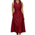 thumbnail image 2 of FcBaudy Robe Sans Manches à Col Rond, Robes d'Été pour Femmes, Robes pour Femmes Nouvelle Mode d'Été Robe Colorée Robe pour Femmes, 2 of 6