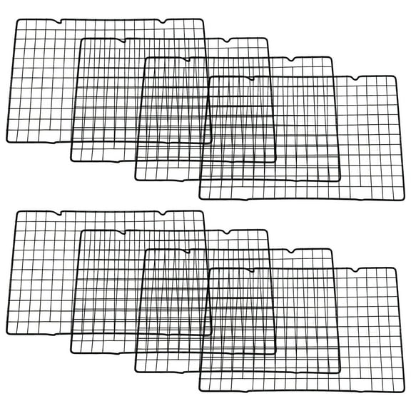 8 Pcs 15.7x10 Inch Nonstick Cooling Racks for Baking,Grid Wire Cookie Cooking Racks,Metal Wire Oven Racks for Cooking,Safe Carbon Steel Baking Rack Sheet Rack for Grilling Drying Roasting