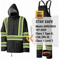 thumbnail image 6 of Pioneer Waterproof Lightweight Safety Rain Suit  - Color:  Black  - Size: 2XL, 6 of 7