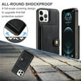 thumbnail image 5 of For iPhone 13 Pro Max Case 5G, Wallet with Detachable Magnetic Card Pockets,fit Car Mount, 2 in 1 Durable PU Leather Money Card Sleeve Kickstand Shockproof Protection Back Flip Cover - Black, 5 of 18
