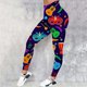 thumbnail image 1 of MKLEKYY Leggings para mujer, pantalones de yoga deportivos informales con estampado de cintas coloridas de carnaval para mujer, leggings de moda, 1 of 3
