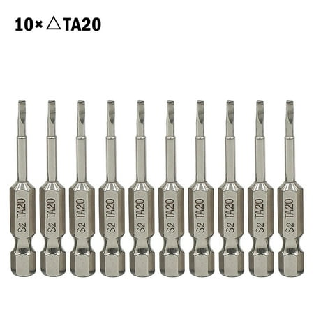

10pcs 50mm Magnetic Triangle Screwdriver Bits Steel 6.35mm Shank TA18 TA20