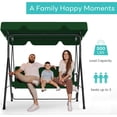 thumbnail image 4 of Outdoor Patio Swing Chair with Adjustable Canopy, Outdoor Patio Glider Swing with Heavy Duty Stand for 3 Adult Persons, Ideal for Deck, Lawn, Backyard, or Porch, Green, 4 of 14