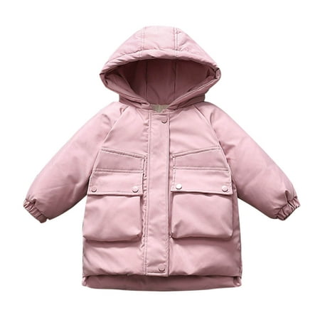 

Kids Coat Winter Jacket Girls Boys Hooded Soild Toddler Outwear Windproof Warm Thick Coat Jacket