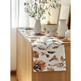 thumbnail image 5 of Table Runner 60 Inches Long for Kitchen Dining, Spring Floral Dresser Scarf Farmhouse, Dining Table Decorations for Wedding/Parties, Summer Botanical Flowers Vintage Birds 13 x 60 In, 5 of 8