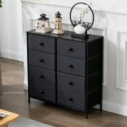 Duhome Elegant Lifestyle Dressers 8 Drawer Storage Cubby Fabric Organizer Chest Black 1 Pieces