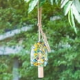 thumbnail image 2 of Evergreen 7 in. Turquoise Swirl Glass Wind Chime, 2 of 3