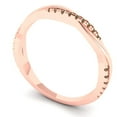 thumbnail image 2 of 0.16 ctw Wedding Band for Women - 14K Rose Gold Simulated Champagne Diamond Stackable Eternity Ring, 2 of 6