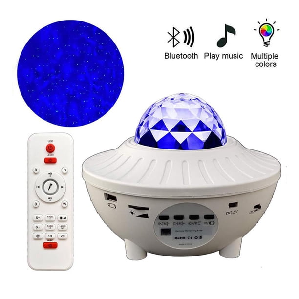 Toystoory Proyector Starry Sky Night Blueteeth USB Control de voz Reproductor de música Kid'S Night Light Romantic Proyector Lámpara Iluminación navideña Blanco Toystoory HA026575-02
