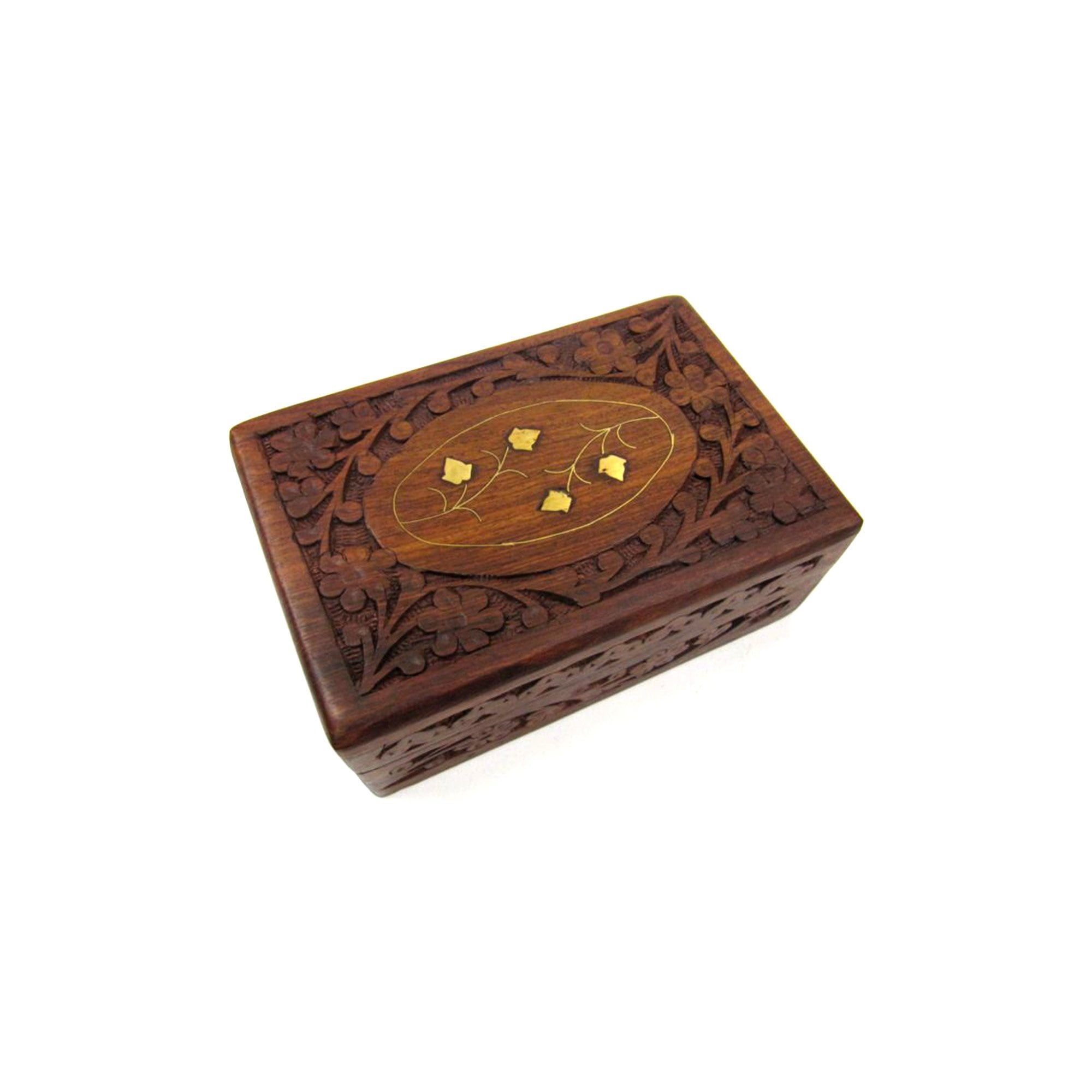 Carved Sheesham Wood Box Inlay Design Walmart Com Walmart Com