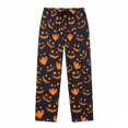 thumbnail image 2 of FASHOFT Mens Halloween Pajama Pants Soft Pumpkin Print Pj Bottoms with Pockets Drawstring Straight Leg Sleep Lounge Pant for Men Black L, 2 of 4