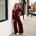 thumbnail image 2 of ZIXKCGDSE Teen Girls Clothes One Shoulder Tops and Wide Leg Pants Trendy 2 Piece School Outfit Size 11-12 Years, 2 of 4