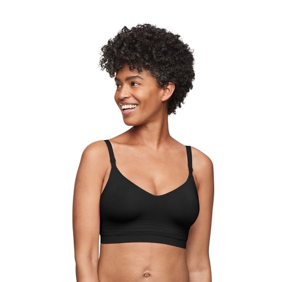 Warners Easy Does It™ Allover Smoothing Seamless Longline Bra RM5501A Color: Black Size: LARGE