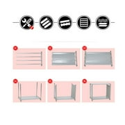 Portable 8-Cube Bookcase Adjustable Bookshelf Organizer Shelf Unit Folding Storage Shelves Unit Portable Organizer Bookshelf Shelf Rack Grey Blue Pink