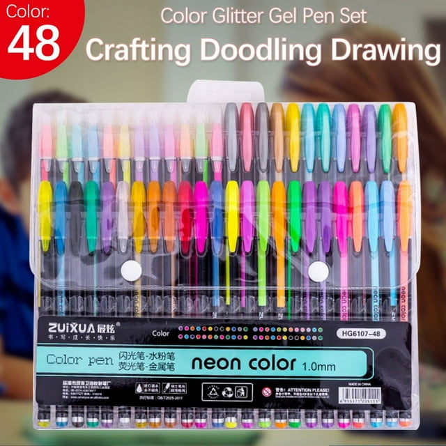 POINTERTECK 50% off Clear! A Nice Pen Glitter Gel Pen Set Coloring Art Marker Books Crafting Doodling Drawing 2ml