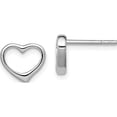 thumbnail image 1 of Sterling Silver Rhodium Plated Open Heart Post Earrings (8 X 10) Made In Thailand qe8727, 1 of 5