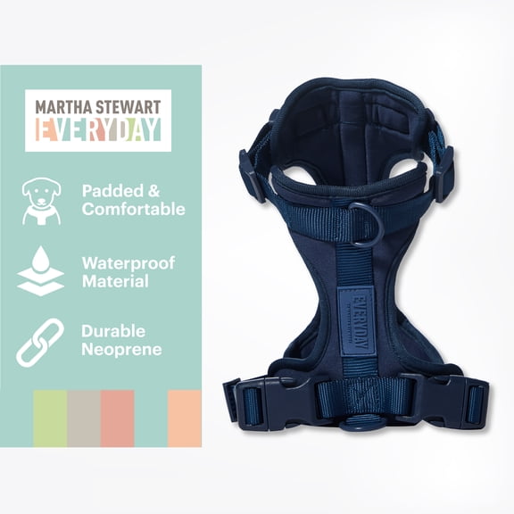 Martha Stewart Neoprene Padded Pet Harness - Navy, Small