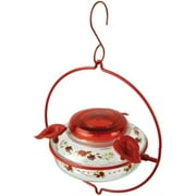 Nature's Way Crimson Corsage Decorative Glass Top-Fill Hummingbird Feeder 13 oz, Red