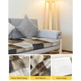 thumbnail image 4 of Black Brown Abstract Couch Cushion Covers Stretch, Washable Sofa Seat Covers Individual Seat Cushion Sofa Slipcovers Oil Painting Color Blocks Couch Cover Furniture Protector S-2PCS, 4 of 7