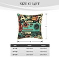 thumbnail image 4 of Fotbe Retro Pop Art Collage Pattern Velvet Decorative Throw Pillow Covers with Elegant Piping, Soft Plush Cushion Cover for Sofa, Bed, Car, Office-20"x20", 4 of 8