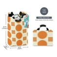 thumbnail image 2 of Yayeee Freestanding Laundry Hamper with Handle Collapsible Large Storage Basket for Clothes, Orange Geometric Pattern, 2 of 7