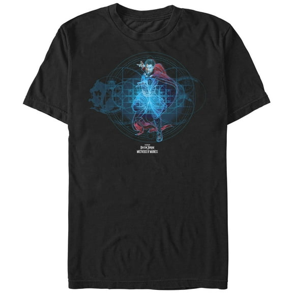 Men's Marvel Doctor Strange in the Multiverse of Madness Neon Strange Graphic Tee Black Large