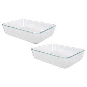 Pyrex 7210 3-Cup Rectangle Clear Glass Baking and Storage Dish (2-Pack)