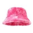 thumbnail image 3 of CYSFASHION Bucket Hats for Woman And Winter Styles For Ladies Tie Dyed Plush Bucket Hats. Thickened And Warm Fisherman Hats For Outdoor Use Pink, 3 of 4