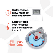 Cat Mate C300 Automatic Pet Feeder Three-Meal Feeder with Digital Timer and Ice Pack - For Cats And Small Dogs