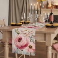 thumbnail image 2 of Pink White Spring Floral 72 Inch Table Runner, Vintage Flowers Watercolor Farmhouse Dresser Scarf Cotton & Linen Tablerunner for Dining/Kitchen Island/Holiday Party Décor 13" x 72", 2 of 9