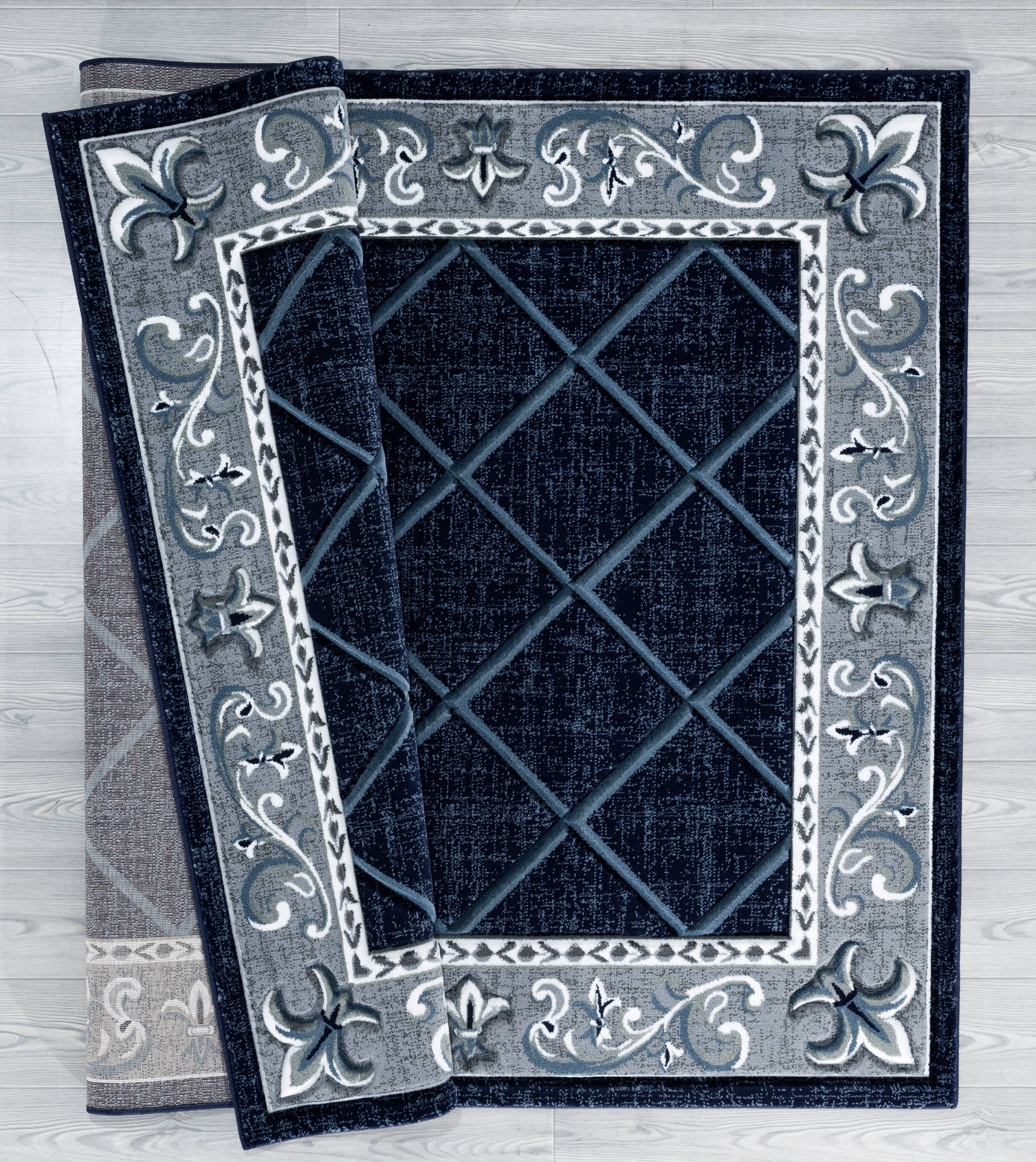 United Weavers Drachma Kengsley Transitional Border Accent Rug, Navy, 2'7" x 4'2"