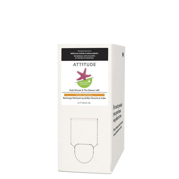 ATTITUDE nature+ technology, Daily Shower and Tile Cleaner, Refill, Citrus Zest