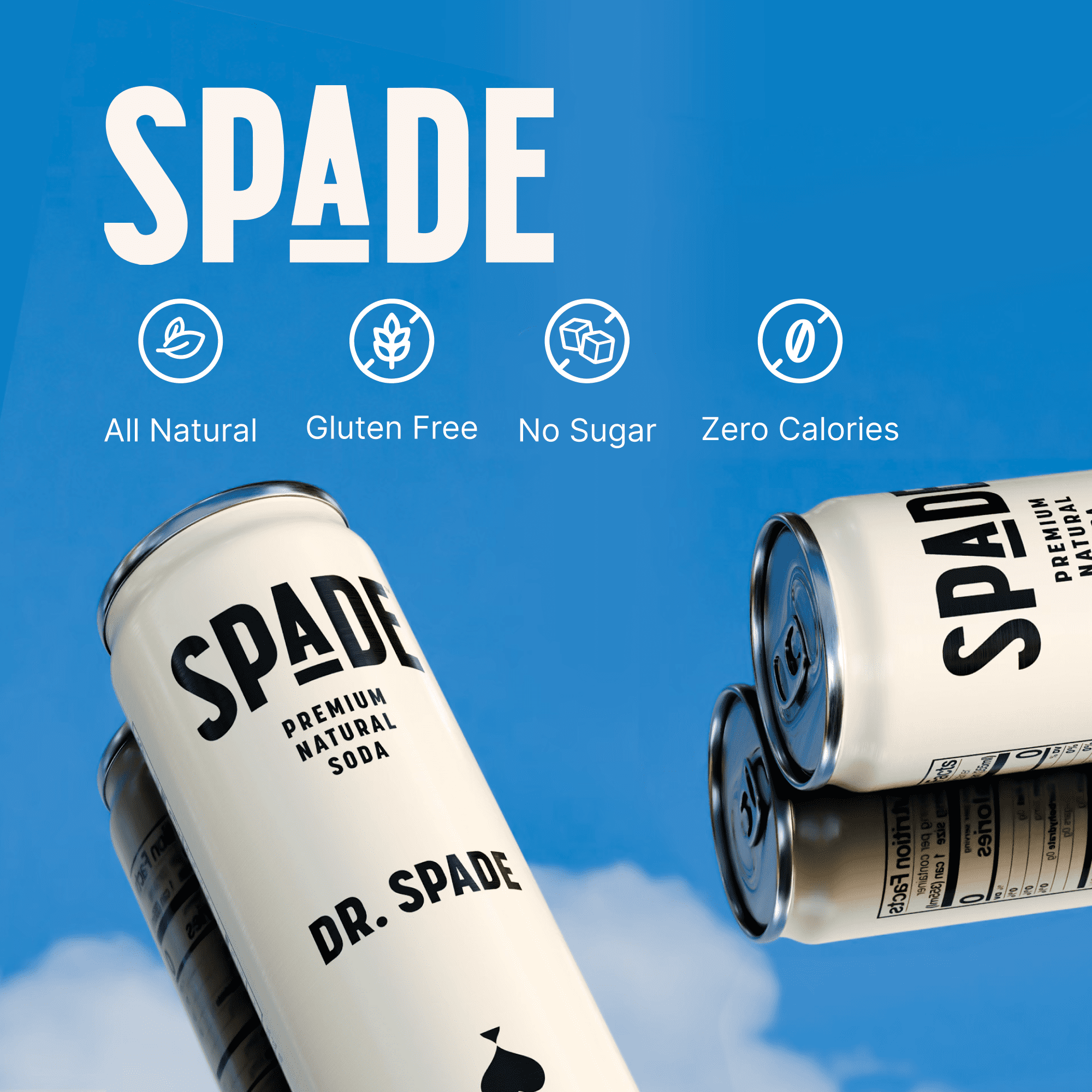 Spade Premium Natural Soda – Zero Sugar Dr. Spade (12 Pack, 12 oz Cans)