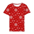 thumbnail image 4 of DeHolifer Christmas Shirts for Women Xmas Printed Tree Shirt Top Short Sleeve Crew Neck Casual Plus Size T Shirt Red XL, 4 of 4