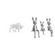 thumbnail image 1 of Escultura moderna de resina de toro y conejo. Figura abstracta de animales. Adorno para entrada, mesa, escritorio, estante, armario de, 1 of 8