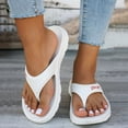 thumbnail image 2 of Men's Flip Flops with Arch Support Comfortable Non Slip Beach Sandals Water-proof Walking Slides for Pool White Size 9, 2 of 5
