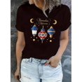 thumbnail image 1 of Creative Moon Lantern Pattern Printed Women'S Trendy Round Neck Short Sleeve, Simple Casual Sports T-Shirt, Comfortable Summer Top for Holidays., 1 of 6