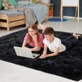 thumbnail image 6 of Junovo Super Soft Fluffy Area Rugs Modern Shag Rug for Bedroom Living Room,Cute Carpets for Kids Nursery Girls Home Dorm,9'x12',Black, 6 of 7