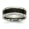 thumbnail image 1 of Titanium Black Carbon Fiber Inlay 8mm Ring Man Wedding Type Of  For Dad Mens  For Him, 1 of 11