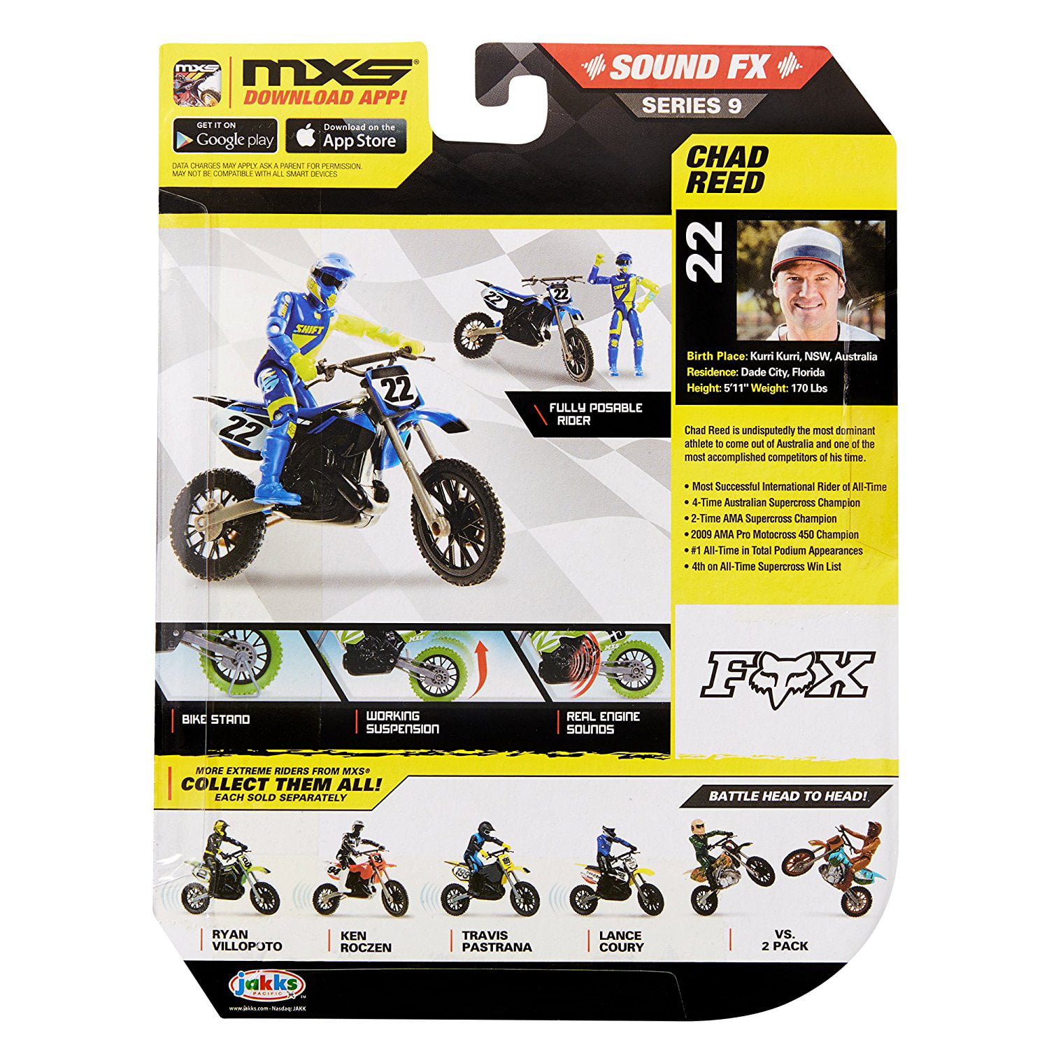 Mxs Chad Reed Posable Rider And Dirt bike 