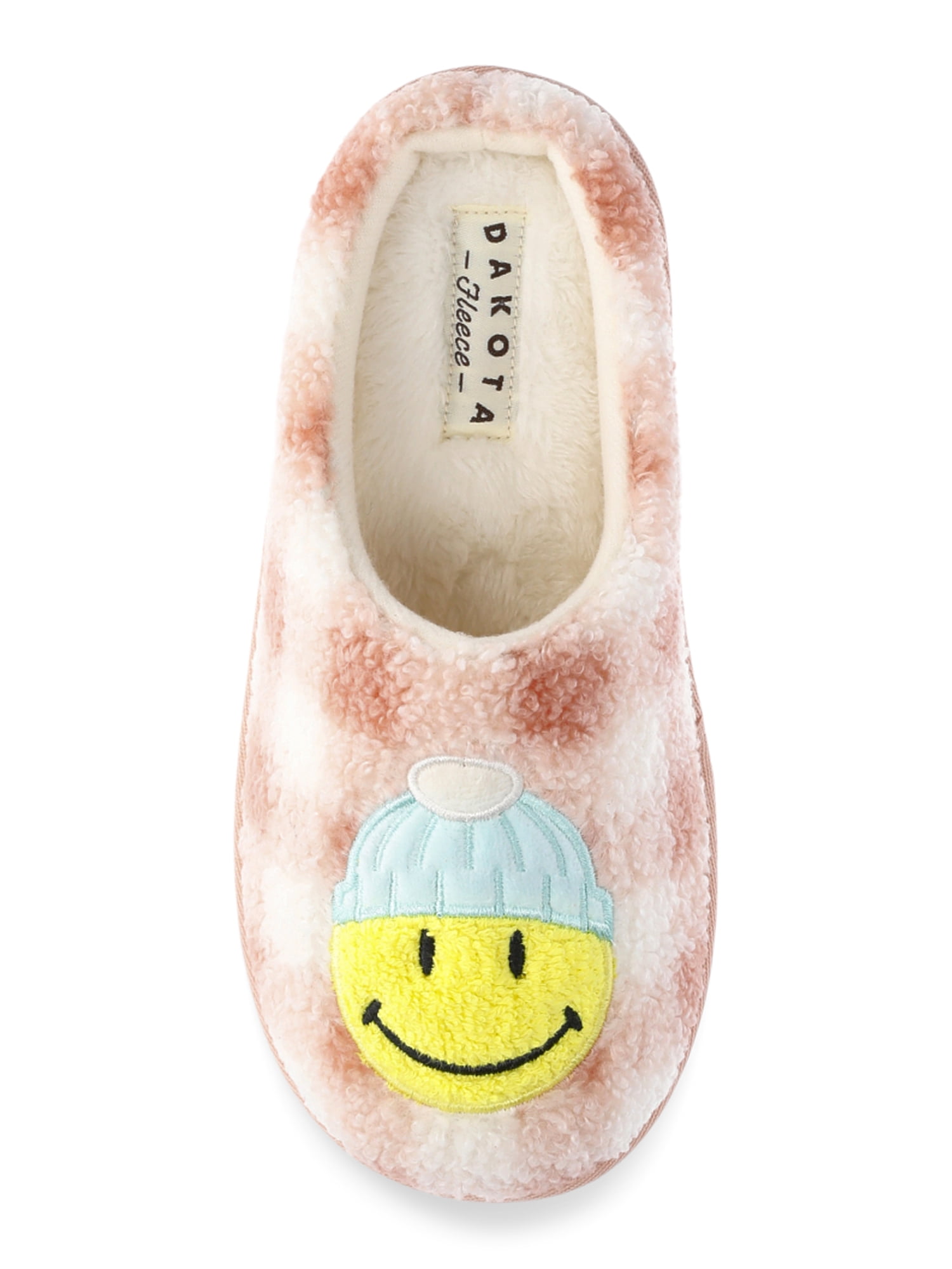Dakota Fleece Girls Smiley Cozy Comfort Slippers