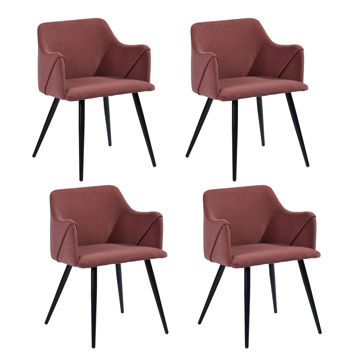 Houseinbox Dining Chairs Set of 4 Velvet Upholstered Dining Room Chairs