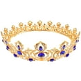 thumbnail image 1 of HLONK Couronne Ronde Rétro Couvre-Chef de Mariage Couronne Strass Mariée Miss Bleu, 1 of 8