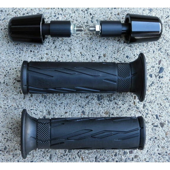 Suzuki GSXR 600 750 1000 GSXR600 GSXR750 GSXR1000 Hand Grips & Black Bar Ends